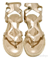 Metallic Gold Gladiator Sandals