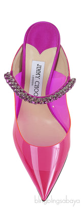 Jimmy Choo Bing Fuchsia PVC 100 mm Crystal Mule