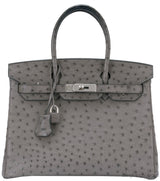 Birkin 30 Grey Mousse Ostrich PHW