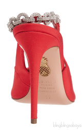 Aquazzura Red Love Link 105 Crystal Slingback Heel