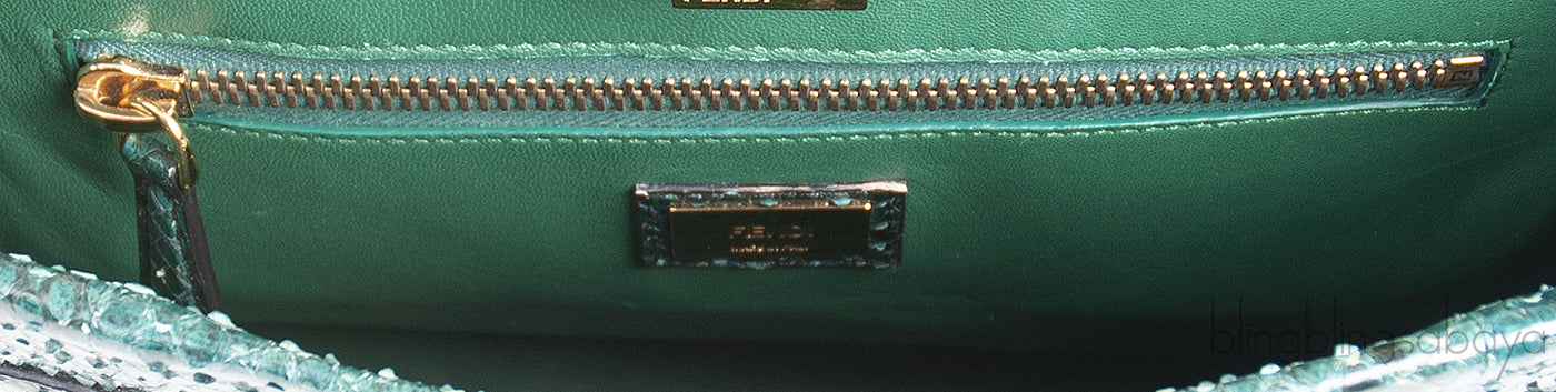 Fendi Peekaboo Medium Green Python Bag