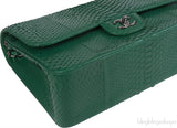 Chanel Classic Jumbo CC Emerald Green Python Flap Bag