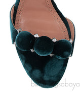 Emerald Velvet Bombe Heels
