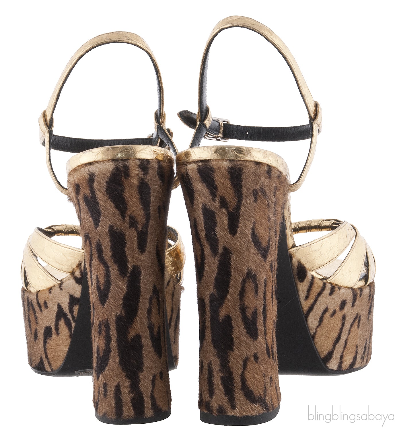 Gold Python Candy Platform Sandals