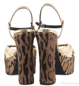 Gold Python Candy Platform Sandals
