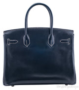 Birkin 30 Black Box Beige Stitching