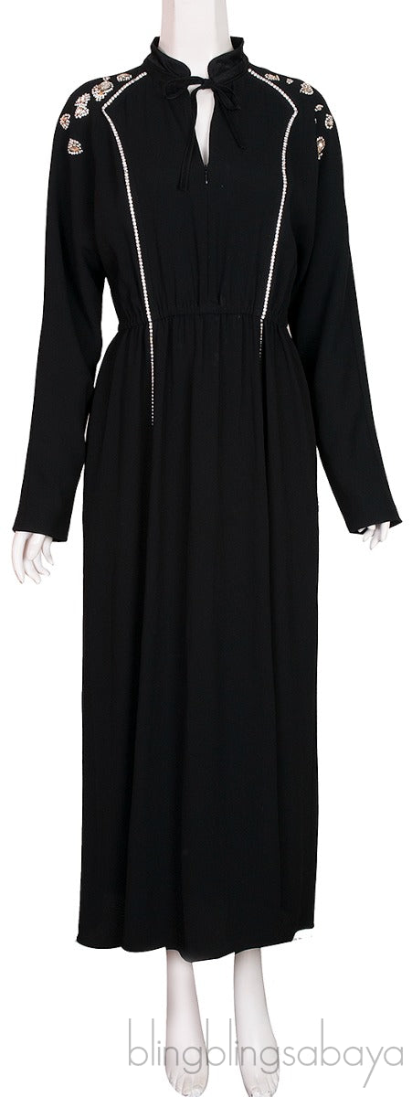 Black Crystal Embellished Dress