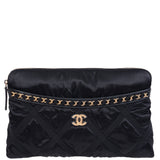 Chanel Nylon Grosgrain Large Lifestyle Pouch with Foldable Tote Bag