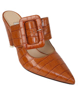 Attico Brown Croc Embossed Chloe Mule