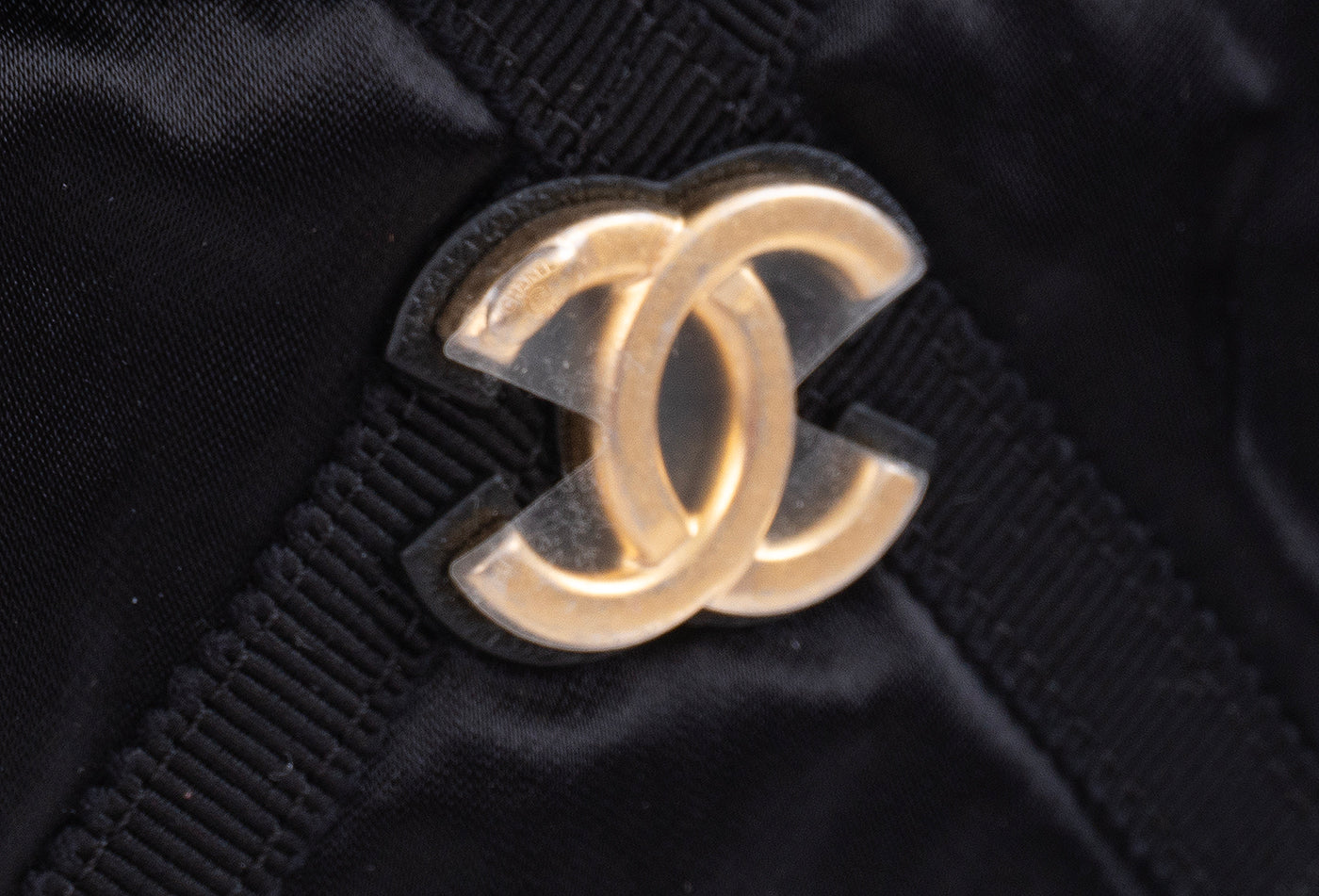 Chanel Nylon Grosgrain Large Lifestyle Pouch with Foldable Tote Bag