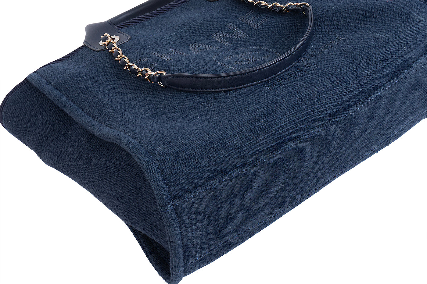 Chanel Blue Deuville Small Canvas Tote Bag GHW