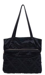 Chanel Nylon Grosgrain Large Lifestyle Pouch with Foldable Tote Bag