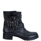 Valentino Garavani Black Rockstud Ankle Boots 41