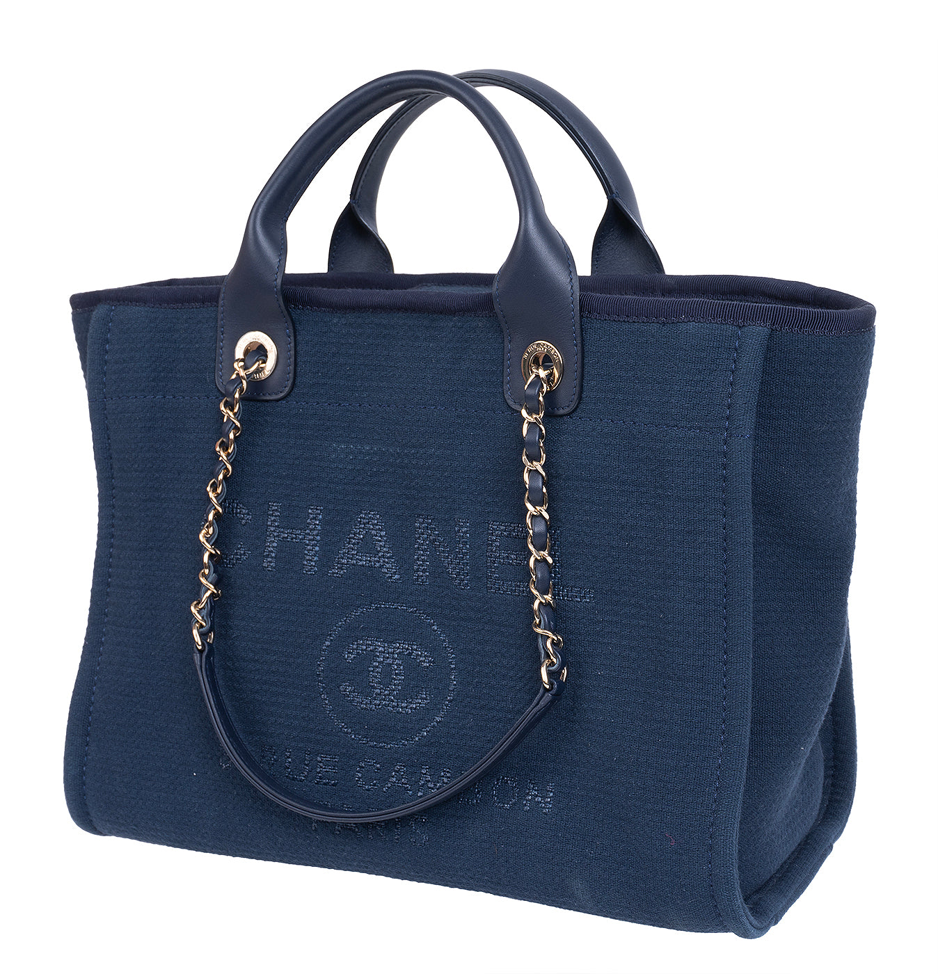 Chanel Blue Deuville Small Canvas Tote Bag GHW