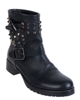 Valentino Garavani Black Rockstud Ankle Boots 41