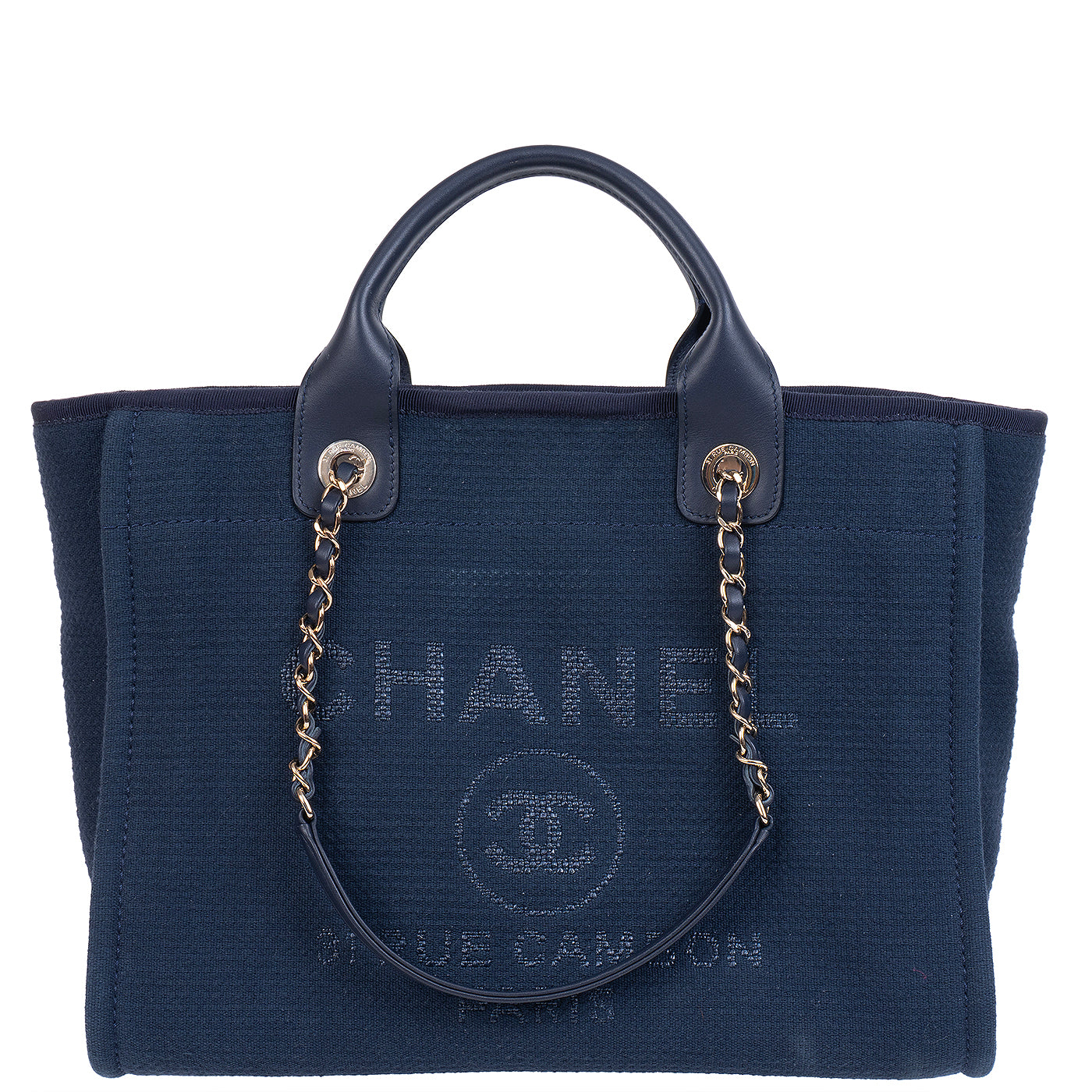 Chanel Blue Deuville Small Canvas Tote Bag GHW