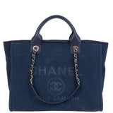 Chanel Blue Deuville Small Canvas Tote Bag GHW