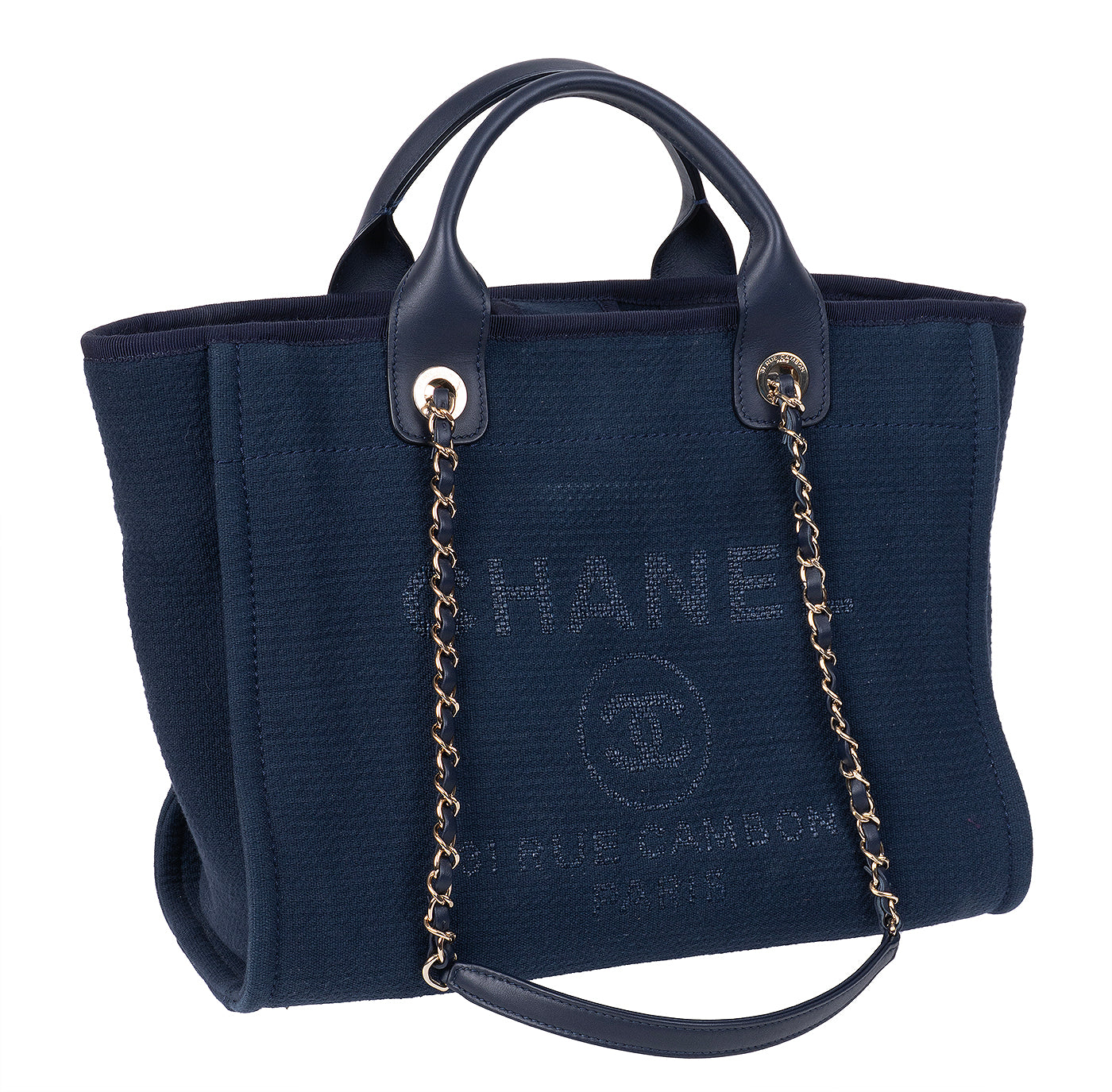 Chanel Blue Deuville Small Canvas Tote Bag GHW