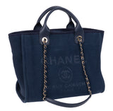 Chanel Blue Deuville Small Canvas Tote Bag GHW