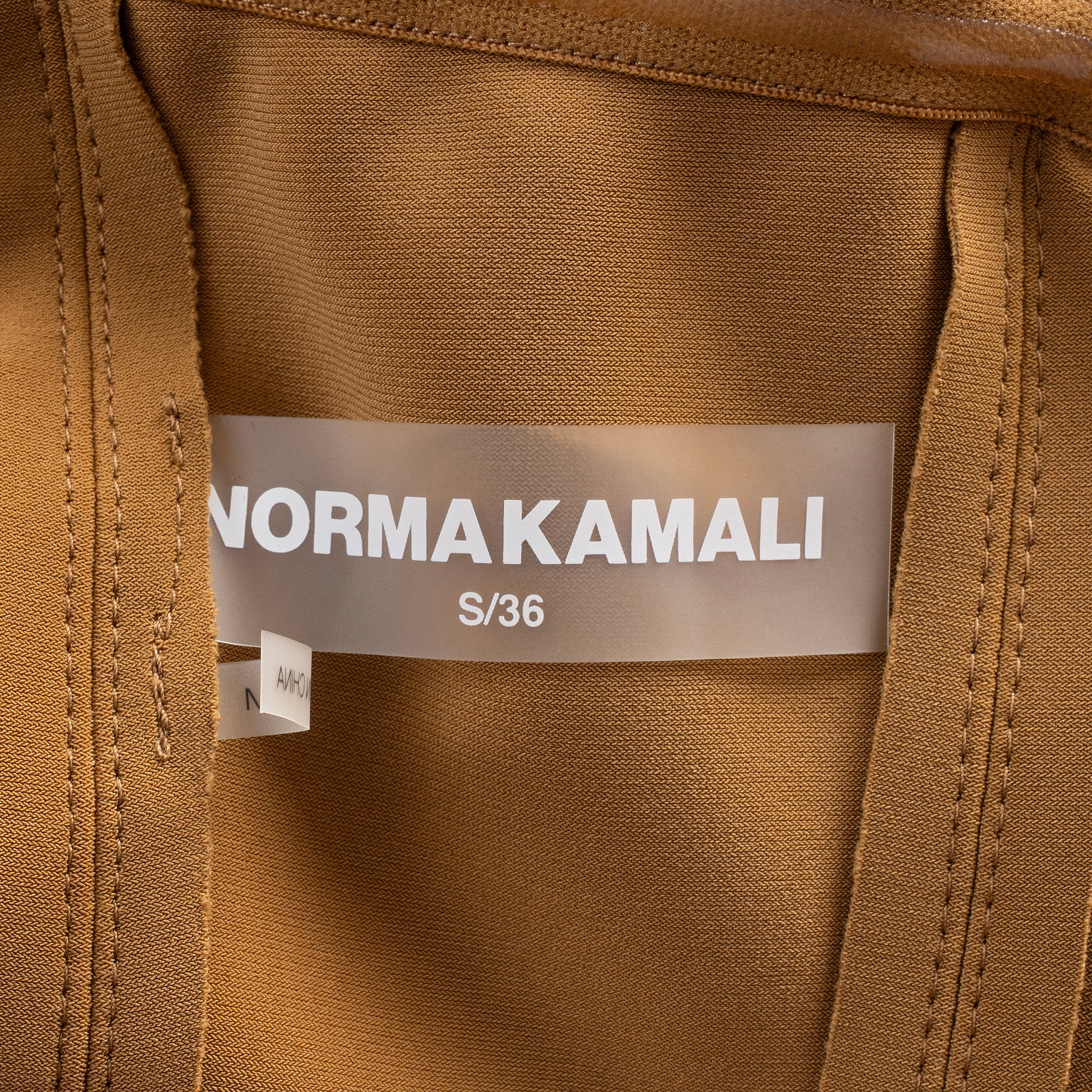 Norma Kamali Brown Corset Midi Dress