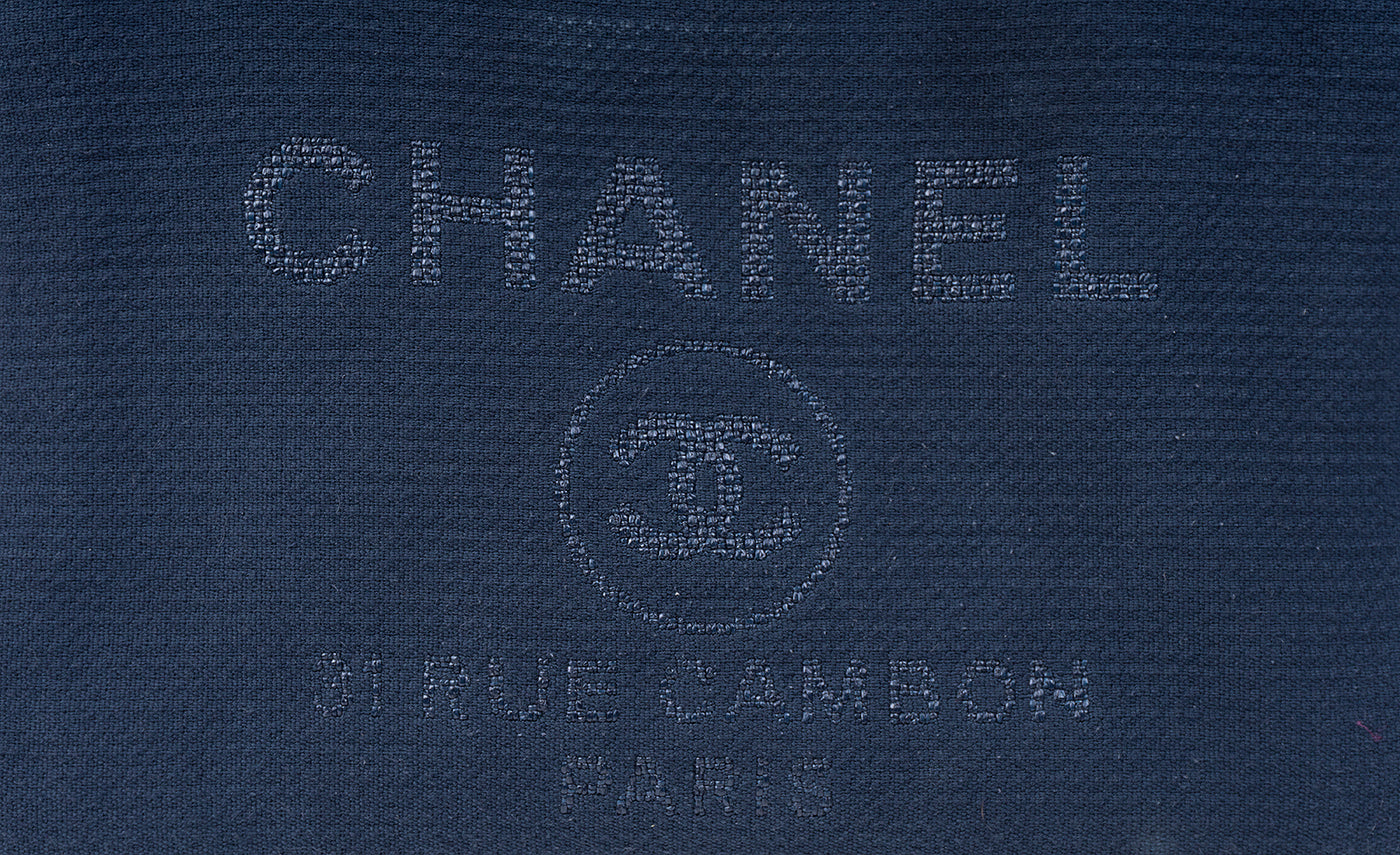 Chanel Blue Deuville Small Canvas Tote Bag GHW