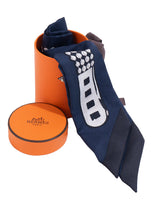 Hermes Le Tresor de Medor Blue Silk Twilly