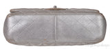 Chanel Silver Quilted Classic Jumbo Flap Bag PHW