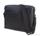 Black Infiniti Leather Calypso Messenger Bag MM