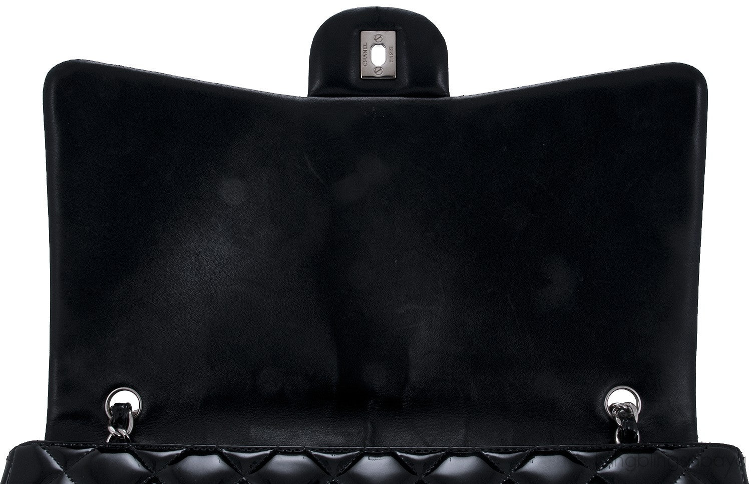 Black Patent Maxi Flap Bag