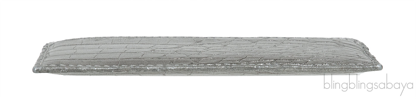 Silver Crocodile Card Holder