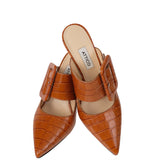Attico Brown Croc Embossed Chloe Mule