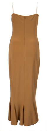 Norma Kamali Brown Corset Midi Dress