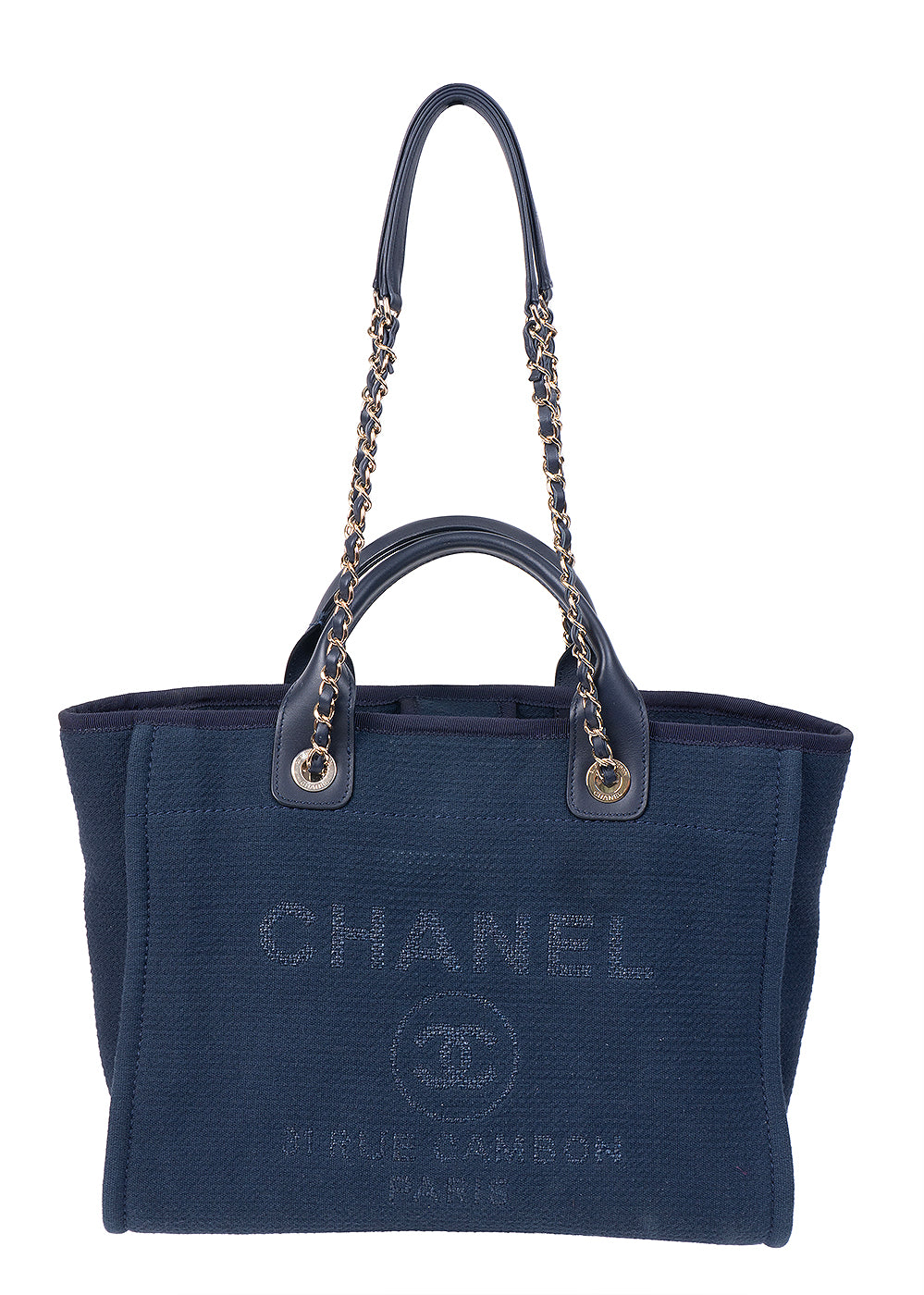 Chanel Blue Deuville Small Canvas Tote Bag GHW