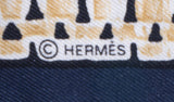Hermes Le Tresor de Medor Blue Silk Twilly