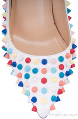 Pigalle Multicolor Spiked Leather Pump