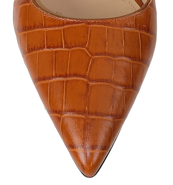 Attico Brown Croc Embossed Chloe Mule