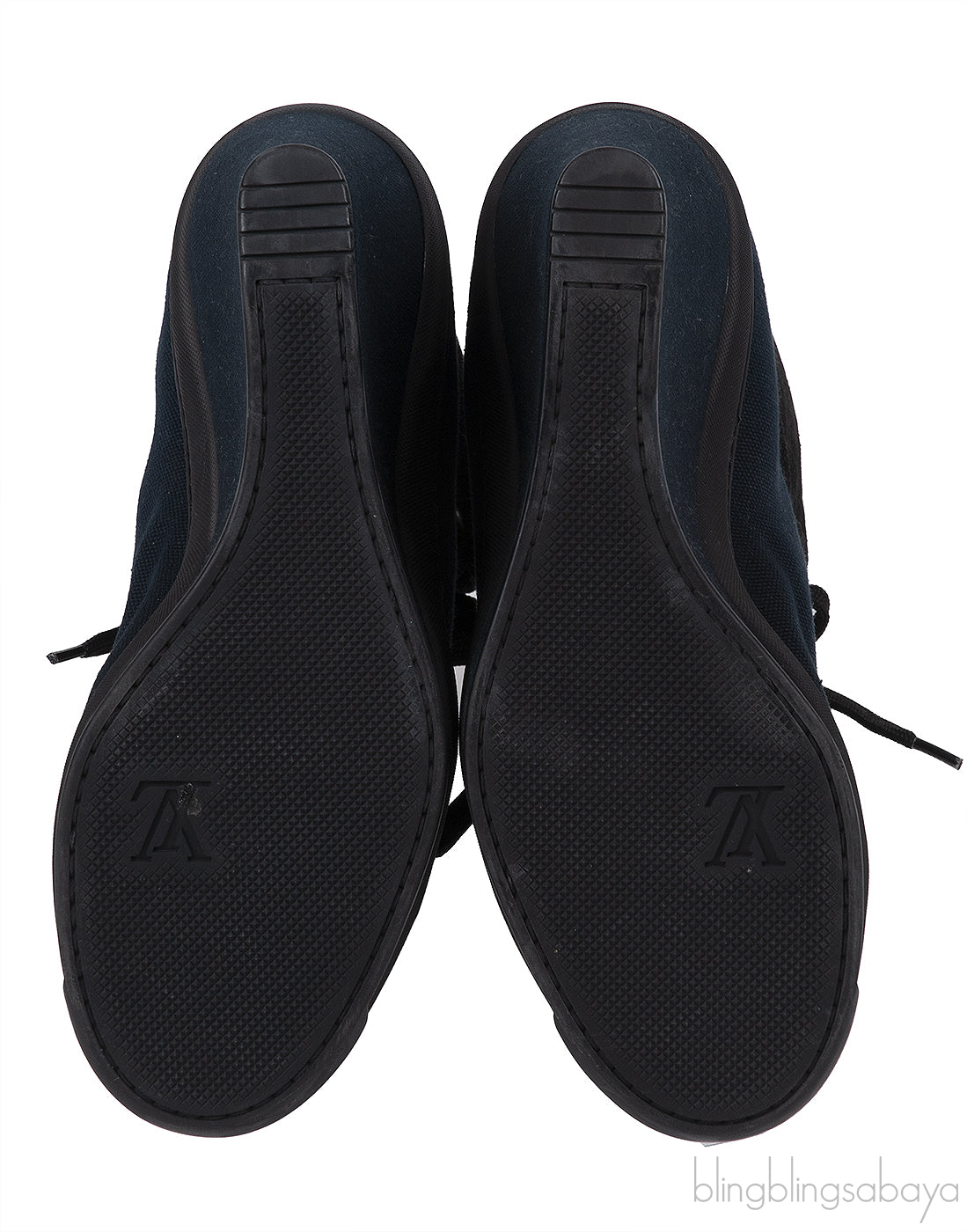 Louis Vuitton Blue & Black Monogram Wedge Boots