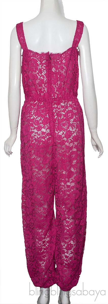 Fuchsia Lace Jumpsuit