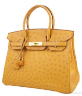 Birkin 30 Camel Ostrich GHW
