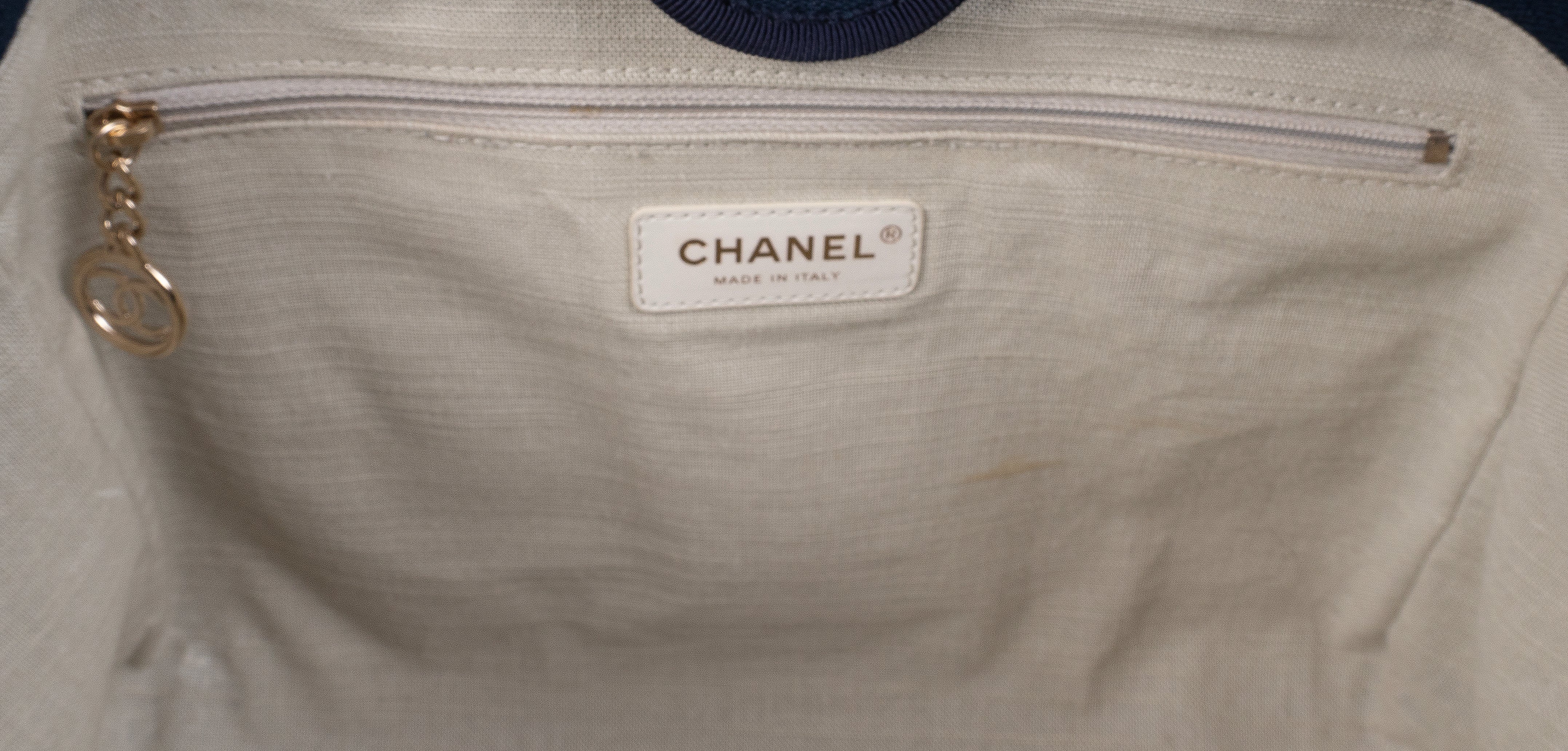 Chanel Blue Deuville Small Canvas Tote Bag GHW