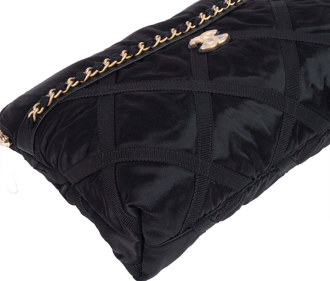 Chanel Nylon Grosgrain Large Lifestyle Pouch with Foldable Tote Bag