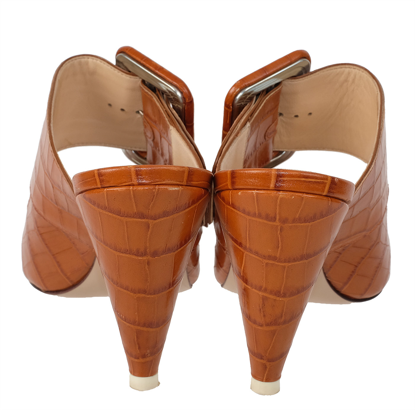 Attico Brown Croc Embossed Chloe Mule
