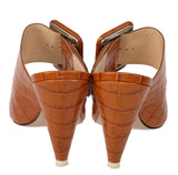 Attico Brown Croc Embossed Chloe Mule