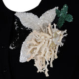 Oscar dela Renta Black Cardigan Shell & Sequin Embellishment