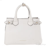 Burberry White & Checkered Banner Top Handle Bag