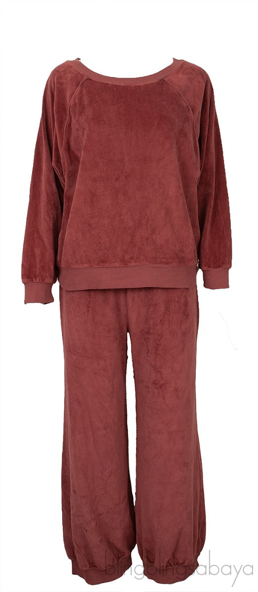 Choco Brown Raglan Sweatshirt & Track Pants