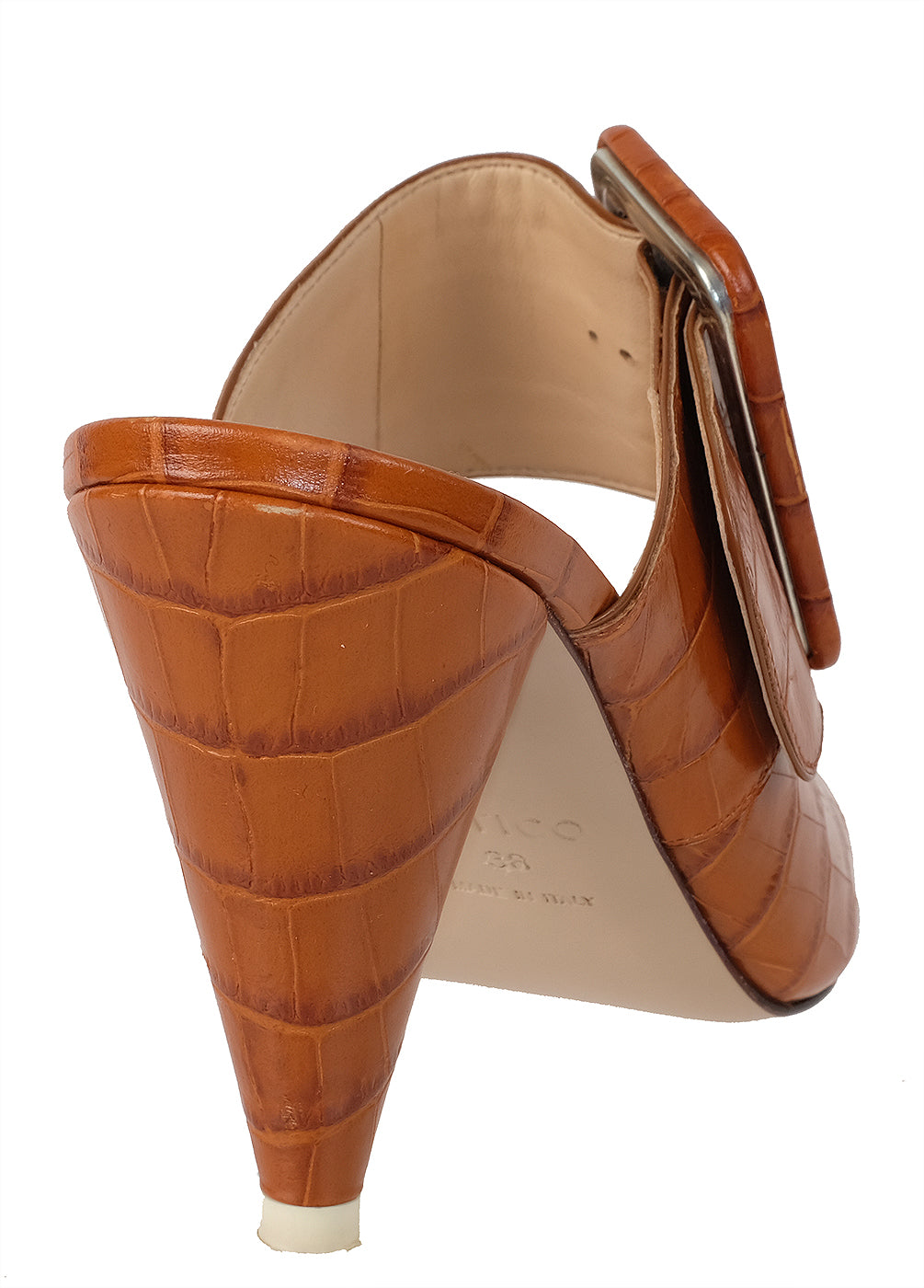 Attico Brown Croc Embossed Chloe Mule