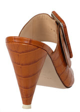 Attico Brown Croc Embossed Chloe Mule