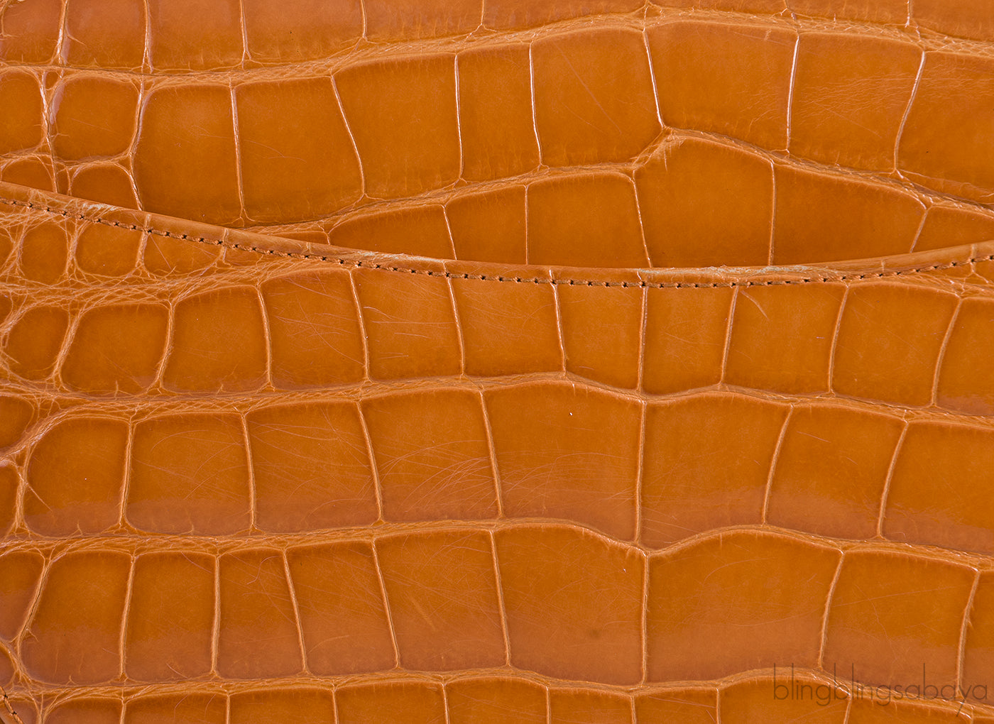 Classic Orange Crocodile Jumbo Flap Bag