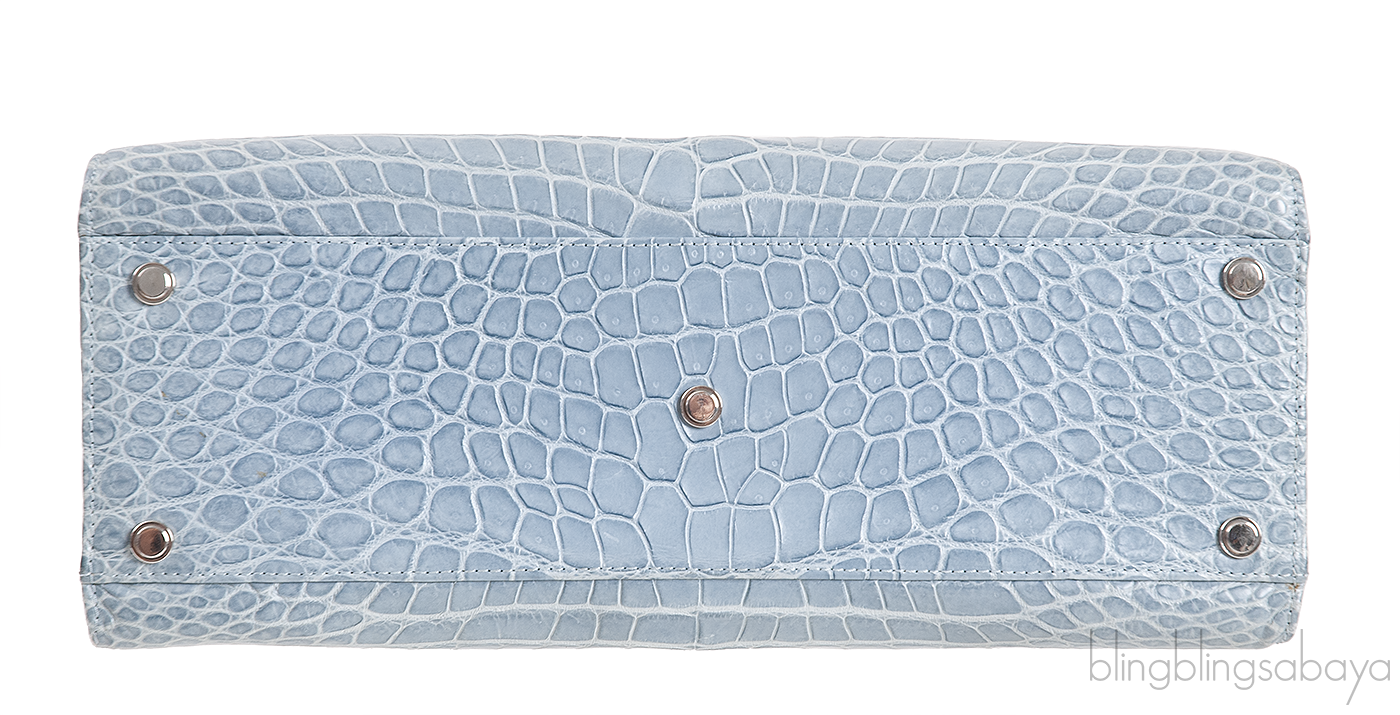 Cesare Furs Blue Gray Crocodile Handbag